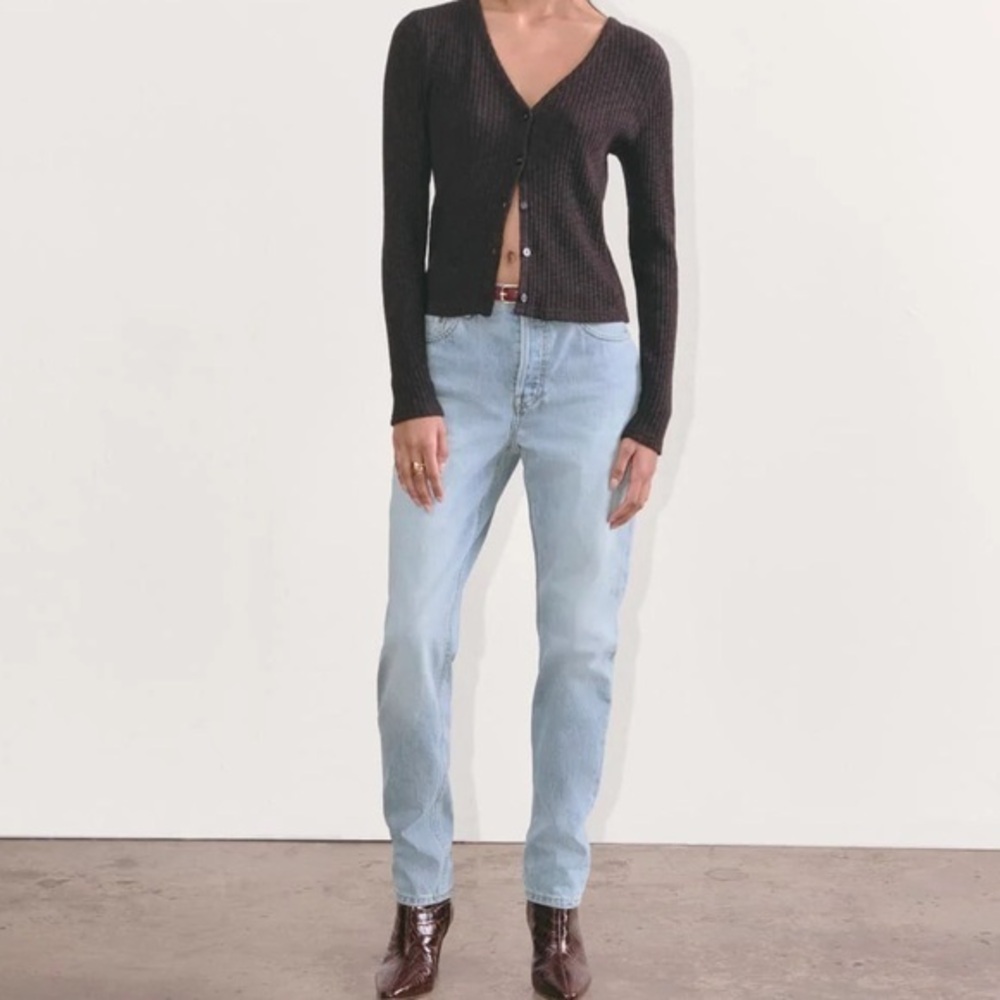 Everlane The '90s Cheeky Straight Jean Vintage Sunbleached Blue Size 27 Crop